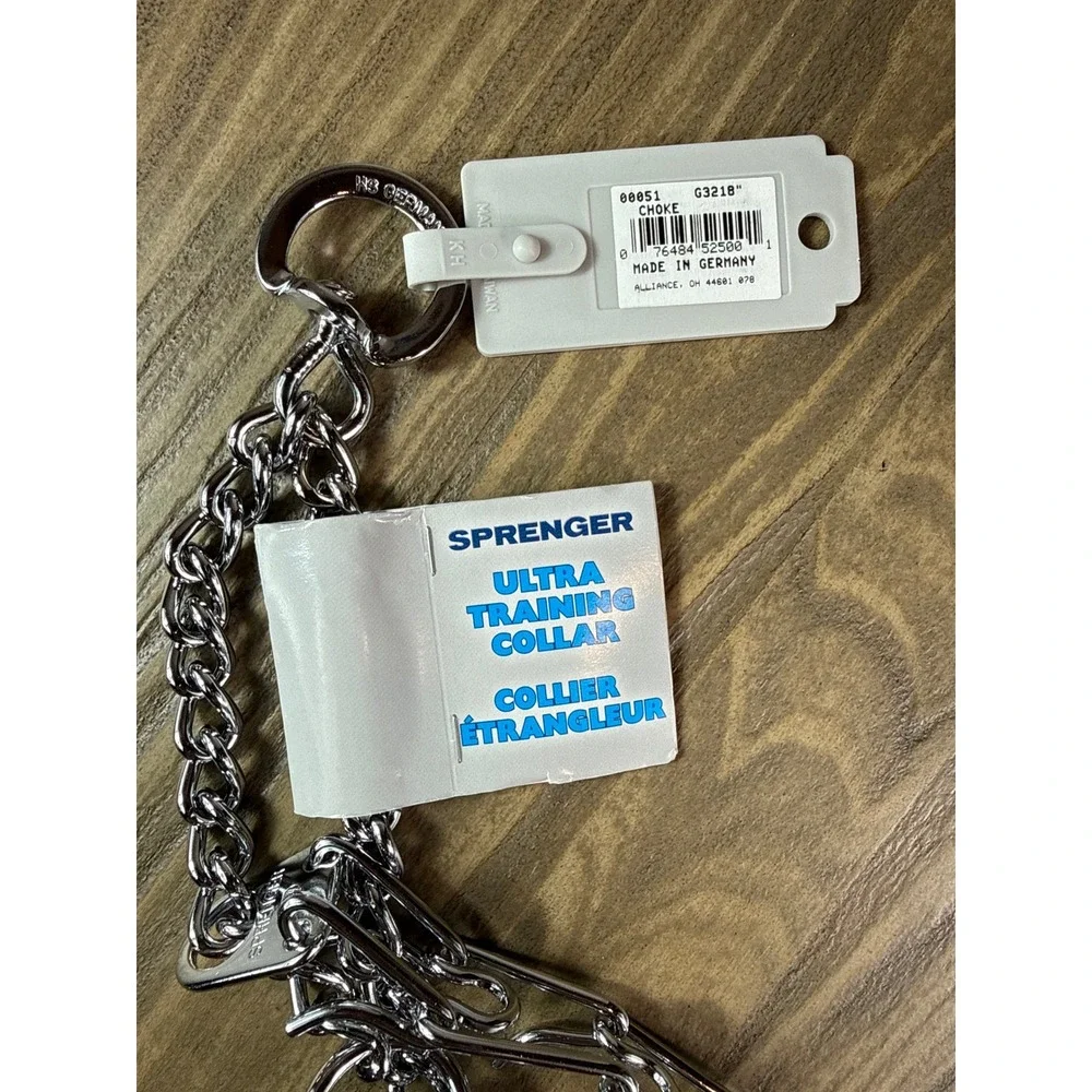 Herm Sprenger Ultra Training Collar Dog 18in Silver New Chrome 3.25mm Prong